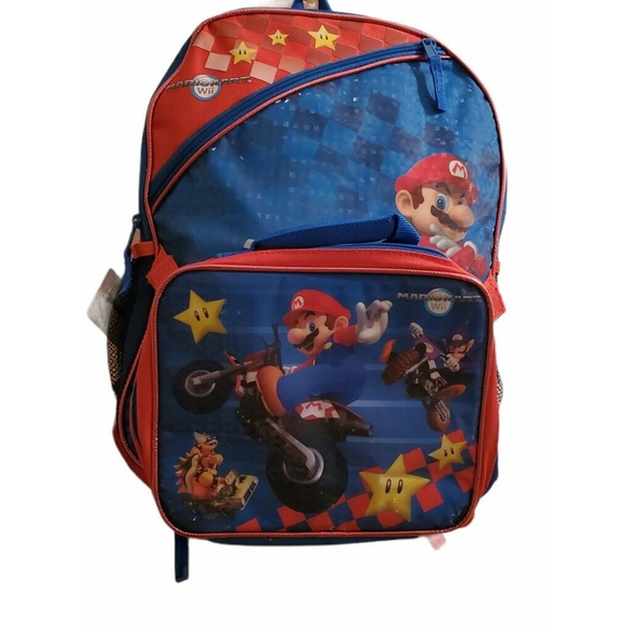 Nintendo Other - Super Mario Kart Wii 16'' Backpack Lunch Box Set Mariokart